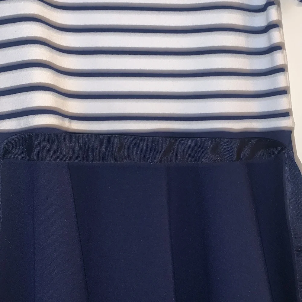 POLO Ralph Lauren Navy and White Striped Dress 12-14 EUC